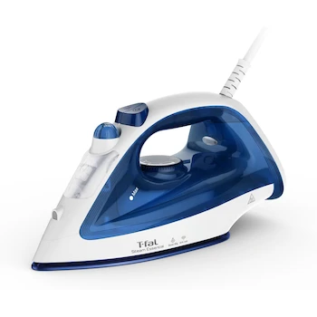 Imagen de referencia para Plancha de Vapor T-Fal Steam Essential Blanca/Azul Suela Antiadherente 1200W Modelo FV1050X0