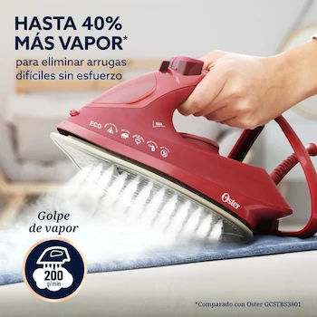 Imagen 2 de Oster Plancha de Vapor AeroGlide Plus S7600 GCSTAC7602-013 Rojo