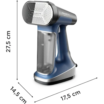 Imagen 2 de Rowenta Vaporizador de Mano para Ropa Pure Force 2 en 1 Vaporizador y Plancha, Color Azul, Modelo DR8820U1, Depósito 210 ml