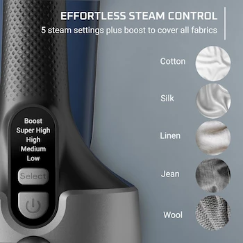 Imagen 5 de Rowenta Vaporizador de Mano para Ropa Pure Force 2 en 1 Vaporizador y Plancha, Color Azul, Modelo DR8820U1, Depósito 210 ml