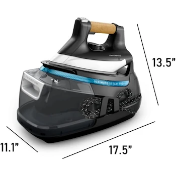 Imagen 2 de Rowenta Iron Ultimate Steam Pro DG8668 - Plancha de Ropa Negra con Suela de Acero Inoxidable, 1800 Vatios, Tanque Extraíble de 1.3 L, Tecnología de Caldera