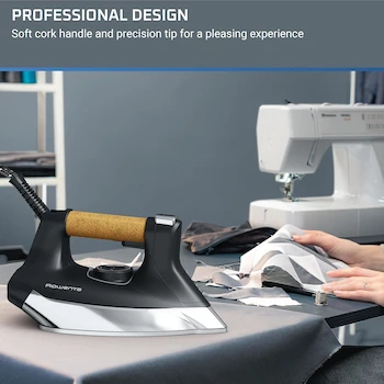 Imagen 5 de Rowenta Iron Ultimate Steam Pro DG8668 - Plancha de Ropa Negra con Suela de Acero Inoxidable, 1800 Vatios, Tanque Extraíble de 1.3 L, Tecnología de Caldera