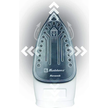 Imagen 3 de Plancha de Vapor Koblenz Secure Keramik de 1200 W y tanque de agua de 300ml con Suela Cerámica, Rosa con Blanco (PKK-550 SR)