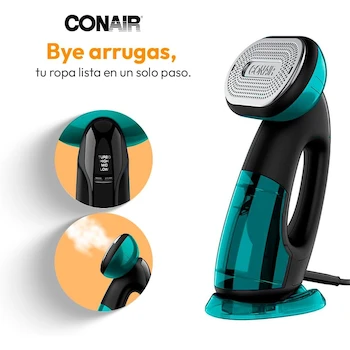 Imagen 2 de Conair Turbo ExtremeSteam Vaporizador de Telas Portátil de Mano 2 en 1 con Plancha, Modelo GS60, Color Verde