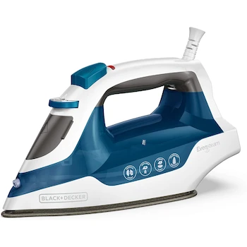Imagen alusiva al producto BLACK+DECKER Plancha Compacta de Vapor Easy Steam, Modelo IR06V, Color Azul/Blanco