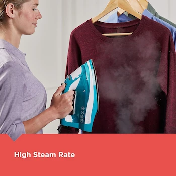 Imagen 5 de BLACK+DECKER Plancha de Vapor One Step Garment Steam Iron Modelo IR16X Turquesa