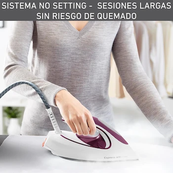 Imagen 4 de Central de Vapor T-Fal Express Blanca/Morada, Suela Durilium AirGlide, Depósito de 1.8 L, SV8031X0