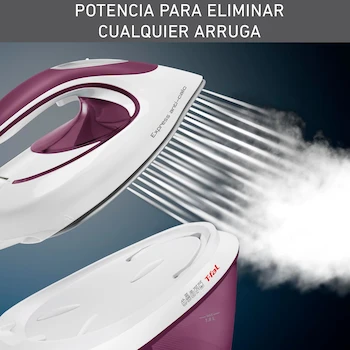 Imagen 5 de Central de Vapor T-Fal Express Blanca/Morada, Suela Durilium AirGlide, Depósito de 1.8 L, SV8031X0