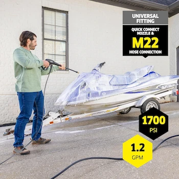 Imagen 5 de Máquina Limpiadora Eléctrica a Presión Kärcher K1700 Amarillo, 1700 PSI, 1.2 GPM, Tanque Detergente 0.5 Gal, Manguera 20 ft, Dimensiones 17.25x16.5x33 pulgadas, Peso 20.7 lb, Modelo 1.106-109.0