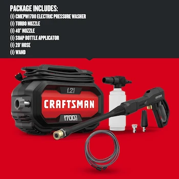 Imagen 3 de Craftsman Lavadora Eléctrica a Presión de Agua Fría Roja 1700 PSI Máx 1.2 GPM Modelo CMEPW1700 con Cable
