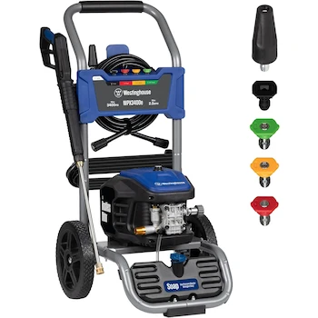 Imagen de referencia para Westinghouse WPX3400e Lavadora a Presión Eléctrica Azul, Máx. 3400 PSI y Máx. 2 GPM, Motor sin Escobillas, con Tanque para Jabón de 0.5 Gal, Pistola y Varilla, Juego de 5 Boquillas, Manguera 25 ft, Cable 35 ft