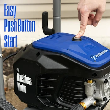 Imagen 3 de Westinghouse WPX3400e Lavadora a Presión Eléctrica Azul, Máx. 3400 PSI y Máx. 2 GPM, Motor sin Escobillas, con Tanque para Jabón de 0.5 Gal, Pistola y Varilla, Juego de 5 Boquillas, Manguera 25 ft, Cable 35 ft