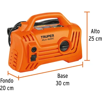 Imagen 2 de Truper HILA-1600C, Hidrolavadora Eléctrica Compacta, 1.9 HP, Presión 1600 PSI, Flujo 5.5 L/min (1.5 GPM), Manguera Alta Presión 5 m, Tensión 127 V, Frecuencia 60 Hz, Peso 5.3 kg, Código 102795