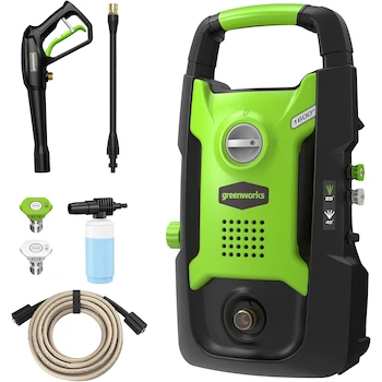 Imagen de referencia para Greenworks Hidrolavadora o Lavadora a Presión GPW1602 Premium 1600 PSI, 13 Amp, 1.2 GPM, Dimensiones 46.99 x 26.11 x 22.2 cm, Peso 7.7 kg