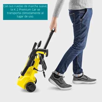 Imagen 3 de Karcher Hidrolavadora Eléctrica K2 Premium Home Color Amarillo/Negro, Serie K2, Modelo Premium Home, con Manguera de Alta Presión 4 Metros, Kit Home Incluye Limpiador de Superficies T1 y Detergente 500 ml