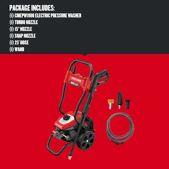 Imagen 4 de CRAFTSMAN CMEPW1900 Lavadora a Presión Eléctrica con Cable de Agua Fría Color Rojo 1900 PSI Máx 1.2 GPM