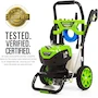 Miniatura de Greenworks Lavadora a Presión Eléctrica Premium Pro Modelo GPW2300, Color Verde, 2300 PSI, 2.3 GPM, Motor Sin Escobillas, Certificado PWMA, Dimensiones 18.9 x 21.3 x 32.7 pulgadas, Peso 41.2 libras, ASIN B097R2S4GG