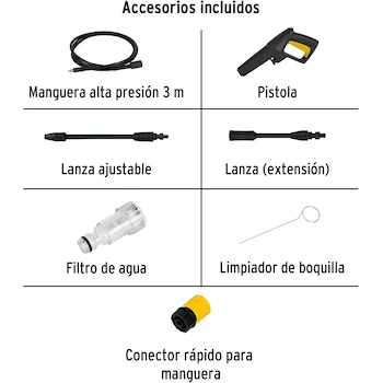 Imagen 3 de Hidrolavadora Eléctrica Pretul HILA-1300P Color Amarillo/Negro Modelo HILA-1300P Código 26014