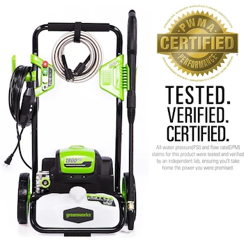 Imagen 3 de Greenworks Lavadora a Presión 1800 PSI 1.2 GPM Modelo 5124102 Verde Marco Abierto con Certificación PWMA