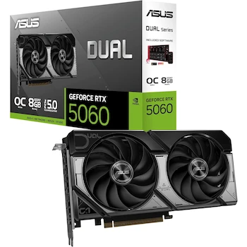 Imagen de referencia para ASUS Dual GeForce RTX 5060 OC Edition 8GB GDDR7 Negra DUAL-RTX5060-O8G Tarjeta Gráfica NVIDIA