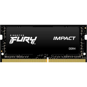 Imagen de referencia para Memoria RAM Kingston Fury Impact DDR4 8GB 3200MHz CL20 SODIMM 260-Pin Negra KF432S20IB/8 para Laptop Gamer