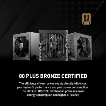 Imagen 3 de MSI MAG A650BN Fuente de Poder Negra 650W 80 Plus Bronze No Modular Ventilador 120mm ATX Serie MAG