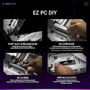Imagen 5 de ASUS Tarjeta Madre ROG Strix B850-A Gaming WiFi ATX Socket AM5 Chipset AMD B850 Color Blanco para Procesadores AMD Ryzen