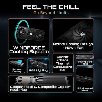 Imagen 3 de GIGABYTE Tarjeta gráfica GeForce RTX 5060 Ti Gaming OC 16G, GDDR7 de 16 GB de 128 bits, PCIe 5.0, Tarjeta de Video GV-N506TGAMING OC-16GD, Dimensiones 281x119x40 mm, Puertos 3x DisplayPort 2.1b y 1x HDMI 2.1b, Forma PCB ATX