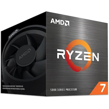 Imagen de referencia para AMD Ryzen 7 5700 Procesador de Sobremesa de 8 Núcleos y 16 Hilos, Modelo 100-100000743BOX, Socket AM4, Serie Ryzen 5000, Dimensiones 40 x 40 mm