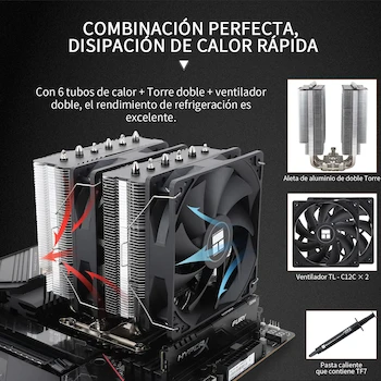 Imagen 4 de Thermalright Peerless Assassin 120 SE Enfriador de Aire para CPU Doble Torre Gris Modelo Peerless Assassin 120 SE 155mm Altura Compatible AMD AM4 AM5 Intel LGA 1150 1151 1155 1156 1200 1700