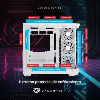 Imagen 5 de Balam Rush Gabinete Gamer Media Torre Tank Master 9600 TB MAX Mid Tower ATX Negro