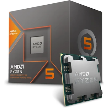 Imagen de referencia para AMD Ryzen 5 8600G Desktop Processor, Series 8000G, Model 100-100001237BOX, 6 Cores, 12 Threads, 4.3GHz Base Clock, 16MB L3 Cache, 6MB L2 Cache, Socket AM5, 65W TDP, Integrated Radeon 760M Graphics