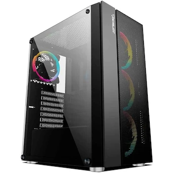 Imagen de referencia para Gabinete Gamer Ocelot Gaming Modelo OGEC02, Color Negro, Mid-Tower, Dimensiones 36.6 x 21 x 45.2 cm, Peso 4.3 kg, Compatible con ATX, Micro ATX y Mini ITX