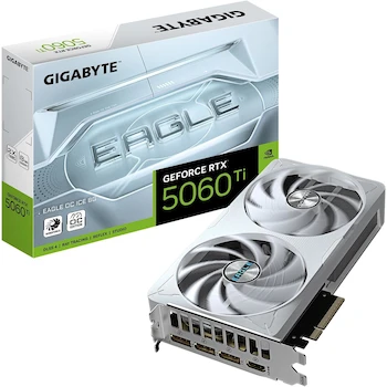 Imagen de referencia para Tarjeta Gráfica GIGABYTE GeForce RTX 5060 Ti Eagle OC Ice 8GB GDDR7 Blanca, Modelo GV-N506TEAGLEOC ICE-8GD, Serie Eagle