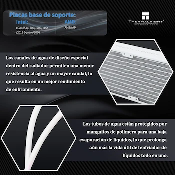 Imagen 3 de Thermalright FW360 White ARGB 360mm AIO CPU Liquid Cooler with 2.4" Magnetic Absorption IPS LCD Screen 320x240 Resolution for AMD AM4/AM5 Intel LGA1700/1851