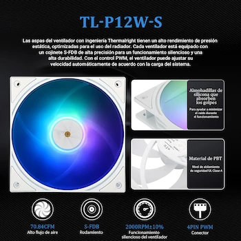 Imagen 5 de Thermalright FW360 White ARGB 360mm AIO CPU Liquid Cooler with 2.4" Magnetic Absorption IPS LCD Screen 320x240 Resolution for AMD AM4/AM5 Intel LGA1700/1851