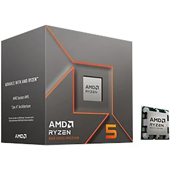 Imagen 2 de AMD Ryzen 5 8400F 8000 Series 6-Core 12-Thread Desktop Processor, Socket AM5, 4.2GHz Base Clock, 4.7GHz Max Boost, 65W TDP, 6MB L2 Cache, 16MB L3 Cache, DDR5 Memory, 2 Channels, 256GB Max, Zen 4 Phoenix, No iGPU, 8oz Weight