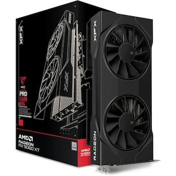 Imagen de referencia para Tarjeta Gráfica XFX Swift AMD Radeon RX 9060XT OC Gaming Edition Negra, Modelo RX-96TSW8GBA, 8GB GDDR6, Puertos HDMI y 2x DisplayPort, Serie AMD Radeon RX 9000, Arquitectura AMD RDNA 4
