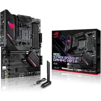 Imagen de referencia para ASUS ROG Strix B550-F Gaming WiFi II AMD B550 Socket AM4 ATX Gaming Motherboard, Black/Red, Dimensions 30.5 cm x 24.4 cm
