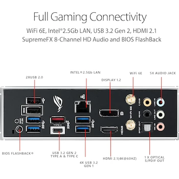 Imagen 5 de ASUS ROG Strix B550-F Gaming WiFi II AMD B550 Socket AM4 ATX Gaming Motherboard, Black/Red, Dimensions 30.5 cm x 24.4 cm