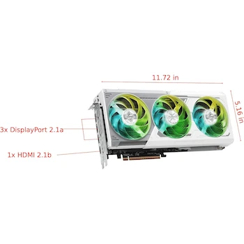 Imagen 2 de ASRock AMD Radeon RX 9070 XT Steel Legend 16GB GDDR6 256-Bit White Graphics Card, Model 90-GA5DZZ-00UANF, Triple Fan, 2x HDMI 2.1b + 2x DisplayPort 2.1a