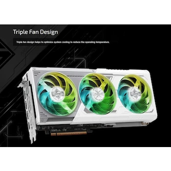Imagen 4 de ASRock AMD Radeon RX 9070 XT Steel Legend 16GB GDDR6 256-Bit White Graphics Card, Model 90-GA5DZZ-00UANF, Triple Fan, 2x HDMI 2.1b + 2x DisplayPort 2.1a