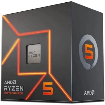 Imagen de referencia para Procesador AMD Ryzen 5 7600, 6 Núcleos, 12 Hilos, 32 MB Cache L3, 3.8 GHz Base, 5.1 GHz Máximo Boost, Socket AM5, 65W TDP, Gráficos Radeon Integrados, Serie 7000, Arquitectura Zen 4, Modelo 100-100001015BOX