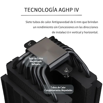 Imagen 2 de Thermalright Phantom Spirit 120 EVO Negro, Enfriador de CPU de Aire con 7 Tubos de Calor y Dos Ventiladores de 120mm, Serie Phantom Spirit, Compatible con AMD AM4/AM5/Intel 1700/1150/1151/1200/2011/1851, Dimensiones 125x135x157mm, para PC