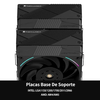 Imagen 3 de Thermalright Phantom Spirit 120 EVO Negro, Enfriador de CPU de Aire con 7 Tubos de Calor y Dos Ventiladores de 120mm, Serie Phantom Spirit, Compatible con AMD AM4/AM5/Intel 1700/1150/1151/1200/2011/1851, Dimensiones 125x135x157mm, para PC