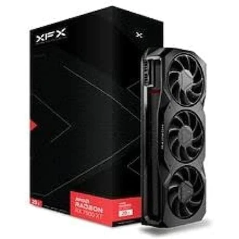 Imagen de referencia para XFX Radeon RX 7900 XT Tarjeta Gráfica para Juegos Negra con 20 GB GDDR6, Arquitectura AMD RDNA 3, Modelo RX-79TMBABF9, Dimensiones 276 x 113 x 51 mm, Peso 1.9 kg