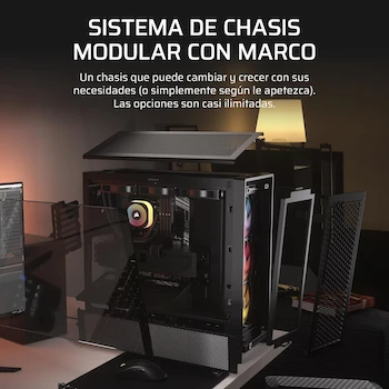 Imagen 3 de Corsair Frame 4000D RS ARGB Caja Modular ATX Mid-Tower para PC - Negro - Compatible con ASUS BTF, MSI Project Zero, Gigabyte Project Stealth - Altura 19.13 Pulgadas - Soporta Placas Base Micro ATX - Tipo Torre Mediana - Modelo B0DFHNV7TK