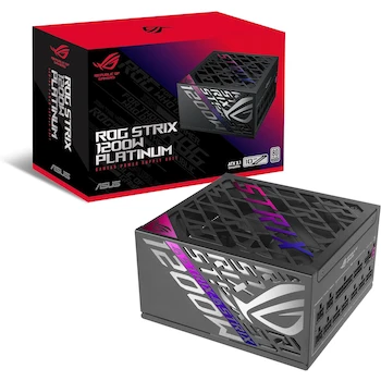 Imagen de referencia para ASUS ROG Strix 1200W Platinum (Fuente de Alimentación Totalmente Modular, 80 Plus Platinum Certificado, ATX 3.1, Color Negro, Modelo ROG-STRIX-1200P-GAMING, Dimensiones 160 x 150 x 86 mm)