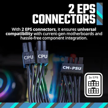 Imagen 4 de Cooler Master MWE Gold 850 V2 Fuente de Alimentación ATX Totalmente Modular 850W Color Negro, Modelo MPE-8501-AFAAG-US, Serie MWE Gold V2, Dimensiones 150 x 86 x 160 mm