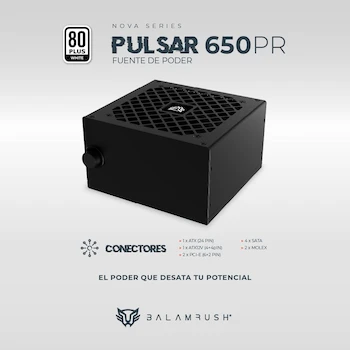 Imagen 4 de Balam Rush Pulsar Fuente de Poder 650PR BR-937719 ATX, 650W, 80 Plus White, No Modular, Color Negro, Dimensiones 140x150x86 mm